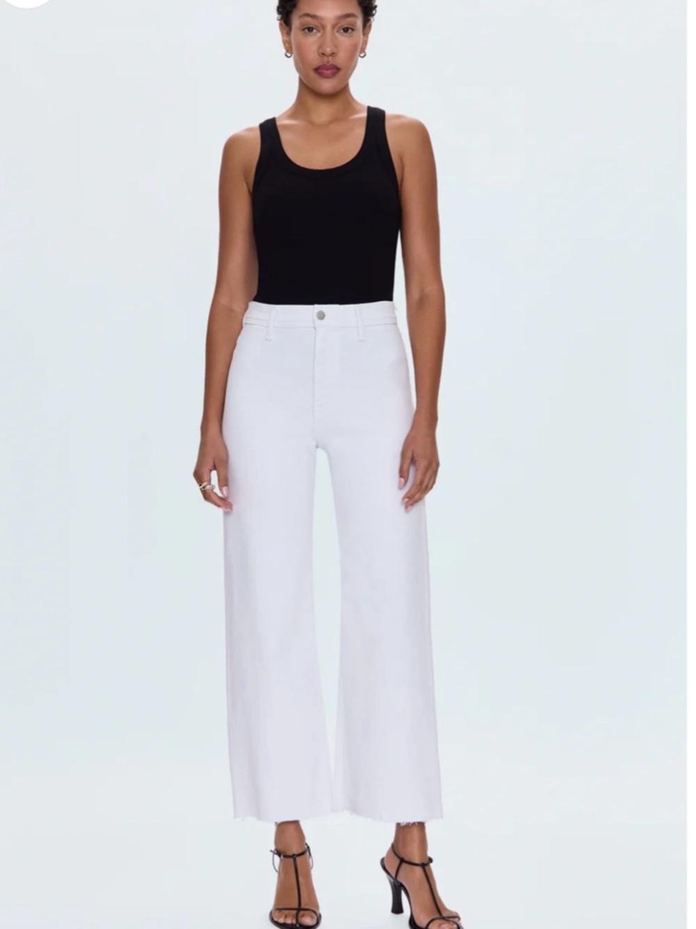 Pistola women’s PENNY HIGH RISE WIDE LEG JEAN white NWT summer stretch crop